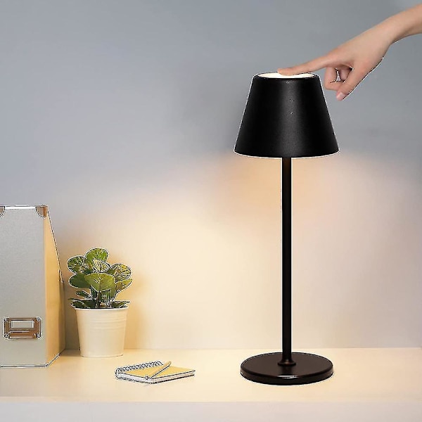 Tischlampe Kabellos, Led Tischlampe Akku Dimmbar Touch Switch & Aufladbar Usb-c, Aluminium Tis
