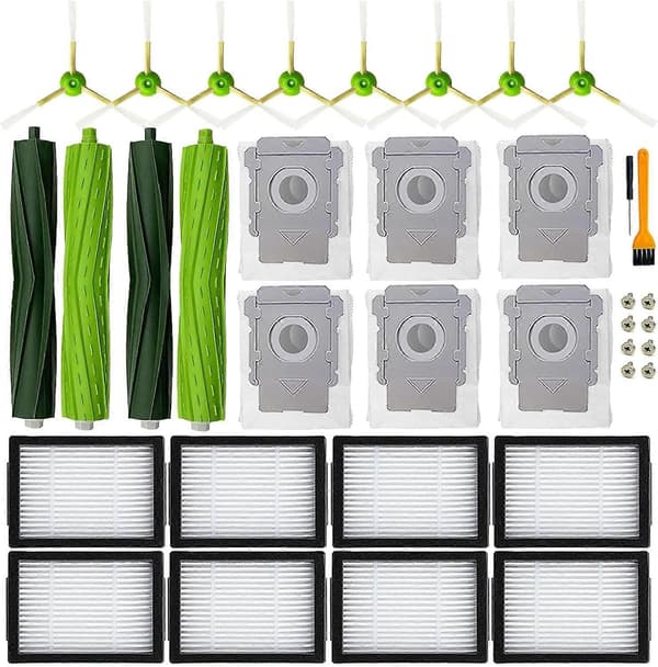 Reservedele til iRobot Roomba i3 i3+ i7 i7+ i4 i4+ i5 i5+ j5 j5+J7 i2 i6 i6+i8 i8+/Plus E5 E6 E7 I & E & J Series Støvsuger, 2 sæt gummibørster