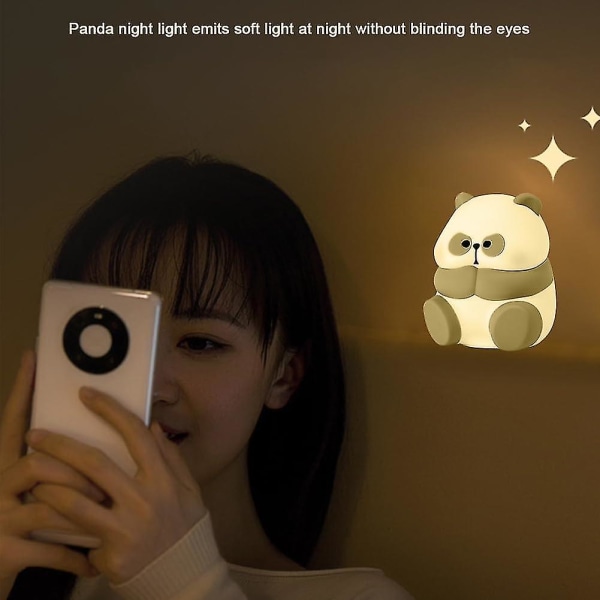 Panda Natlampe Børn, 3 Modes Sødt Natlys Baby Squishy Lampe Med Timing, Usb Led Dæmpbar Natlampe Til Soveværelse Style-1