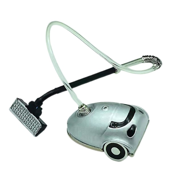 Mini Dammsugare Multifunktionell Nyhet 1/12 Skal Dukksugare Ornament - Grå Silver
