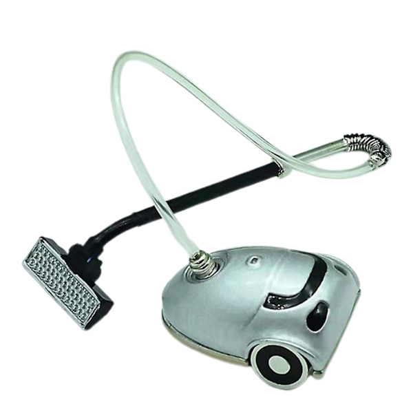 Mini Vacuum Cleaner Multi-Purpose Novelty 1/12 Scale Dollhouse Vacuum Cleaner Ornament - Gray Silver