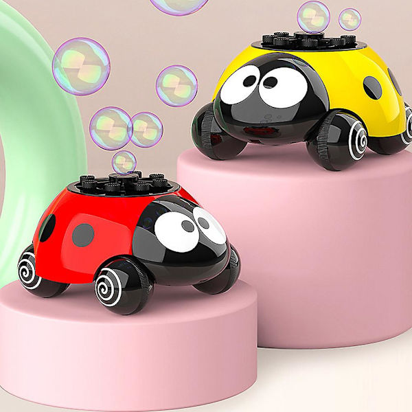 Söta nyckelpigor/bläckfisk Automatisk Bubble Maker Uppladdningsbar Bärbar Bubble Maker Leksak För Barn Pojke Flicka Red ladybug