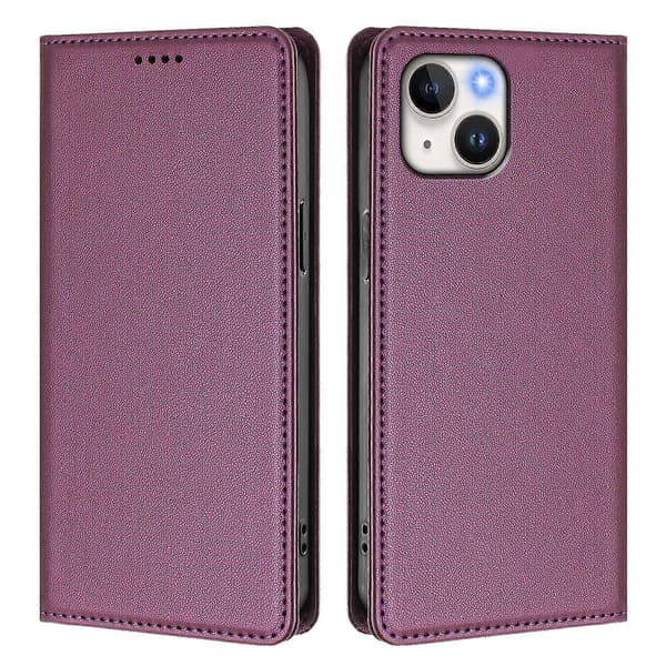 Kompatibel med iPhone 15 Plånboksfodral i läder Magnetisk stängning RFID-telefonfodral