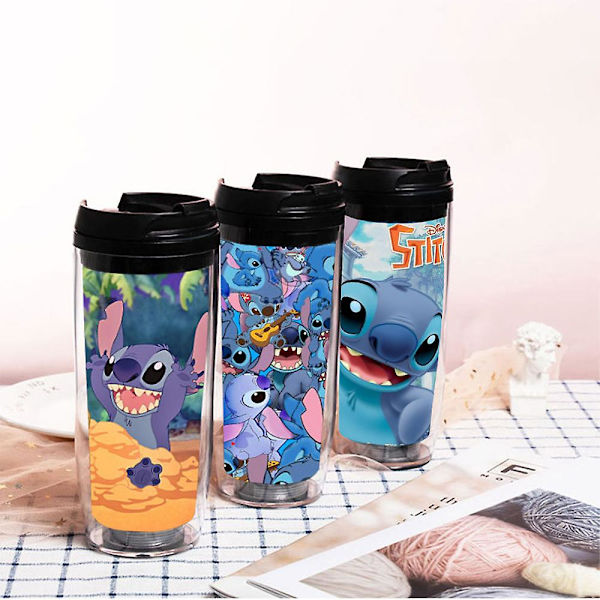 Disney Lilo & Stitch muovinen vesipullo - 350 ml koulujuomapullo lapsille C