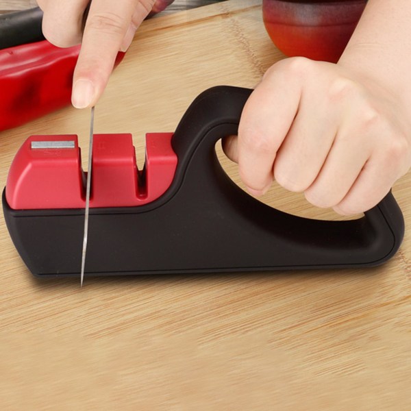 Minisliper Enhåndsbetjening 2-trinns saksespisser Sklisikker knivsliper Effektiv kutterslipeverktøy Kjøkken Spisestueutstyr