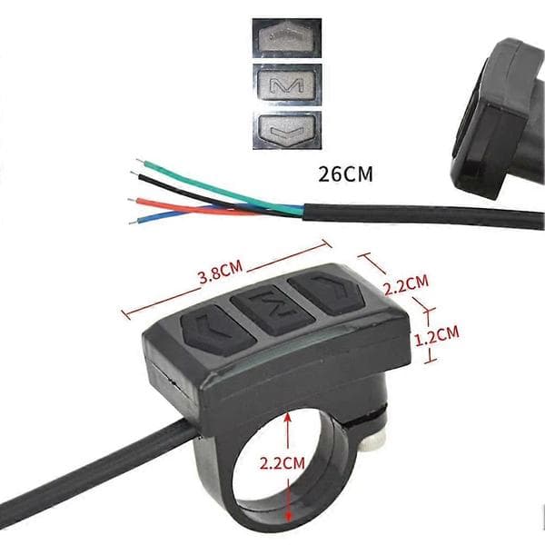 Elektrisk sykkel bryter kontrollknapp styremontering delt måler brytere knapp for LCD-måler E- As Shown