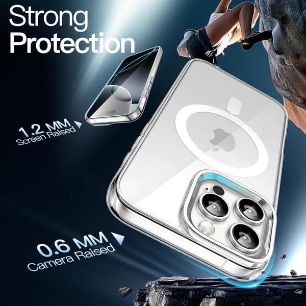 Magnetisk etui til iPhone 16 Pro MAX 6,9 tommer, kompatibelt med MagSafe, stødabsorberende, ridsefast bagpanel