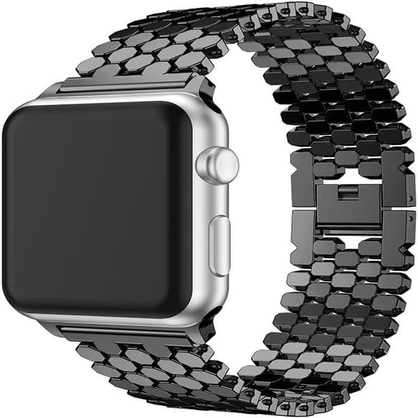 Sort - Rem til Apple Watch 38mm, iWatch-rem i rustfrit stål
