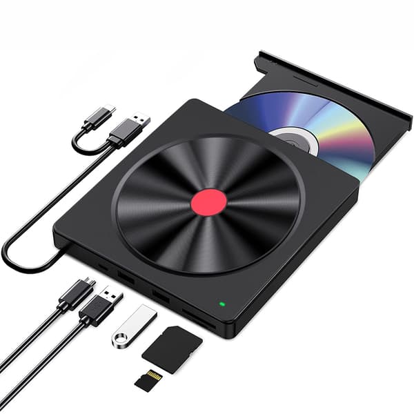 Extern CD/DVD-brännare USB 3.0 LMEN Bärbar extern CD-R