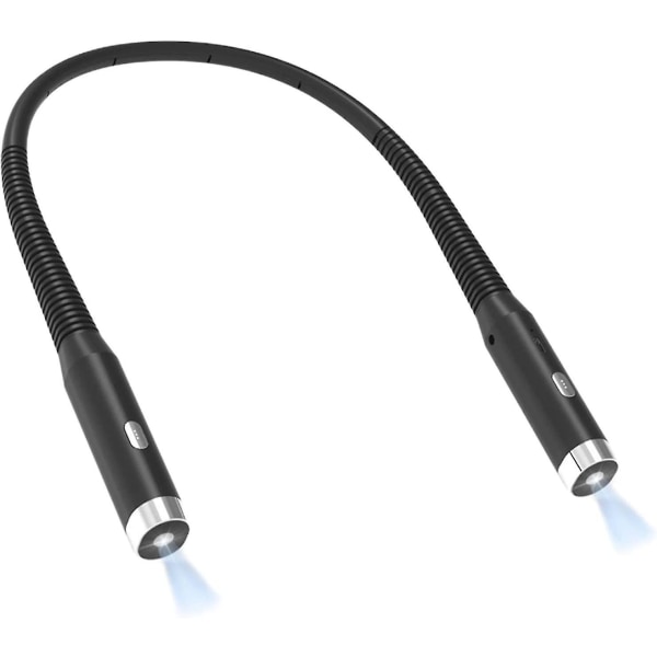 Led-halsläslampa, handsfree-boklampor för läsning på natten, USB uppladdningsbar(svart) Hy