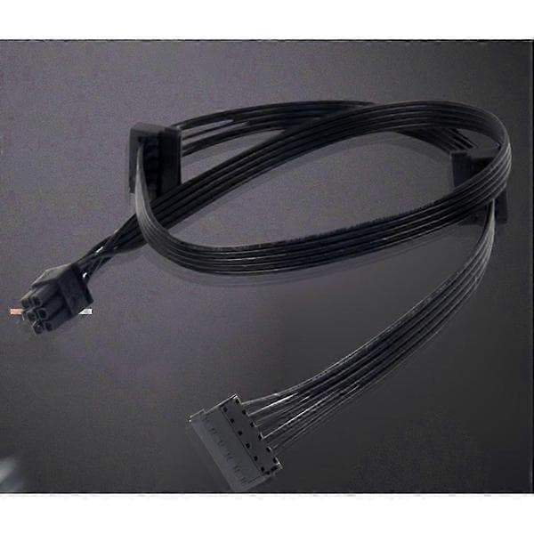 6-bens PCIe til 3 SATA SSD strømkabeladapter til udvalgte GPU'er og strømforsyninger 1Pcs Black
