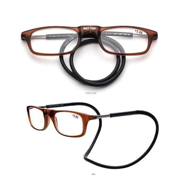 Presbyopiske briller Goggles Stone Man Mirror Transparent Anti Drop Magnetic Suction Magnetic Brown framed 100