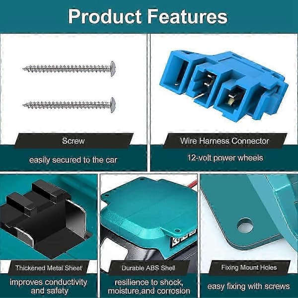 Strømhjuladapter for Makita 18V LXT-batteri