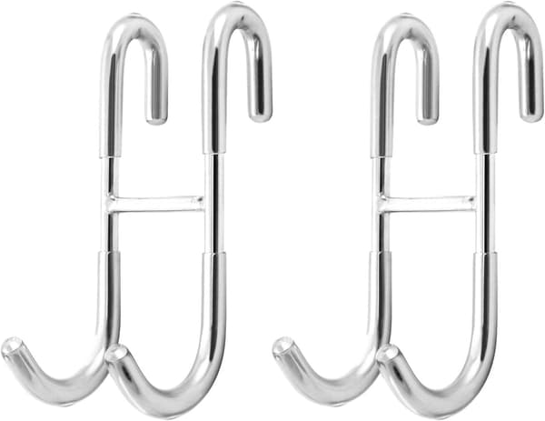 2-pack Lätta Duschväggskrokar i Kolstål, Glas Duschdörrskrokar, Duschväggskrokar för Badrum
