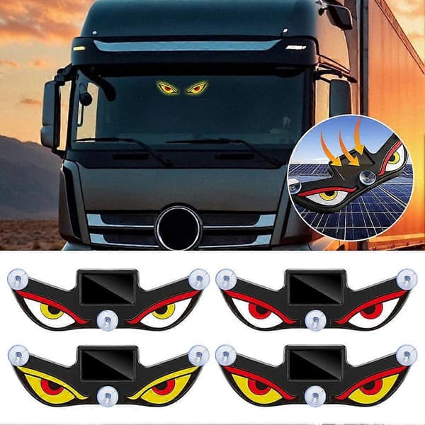 Solcelledrevet LED-varsellys for bil, \"Devil Eye\"-design, 360-graders belysning C
