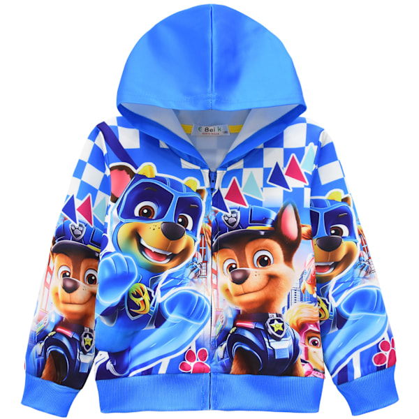 Tecknad barnklädesjacka Animation digitaltryck kläder Dragkedja huvtröja cardigan jacka blue 110