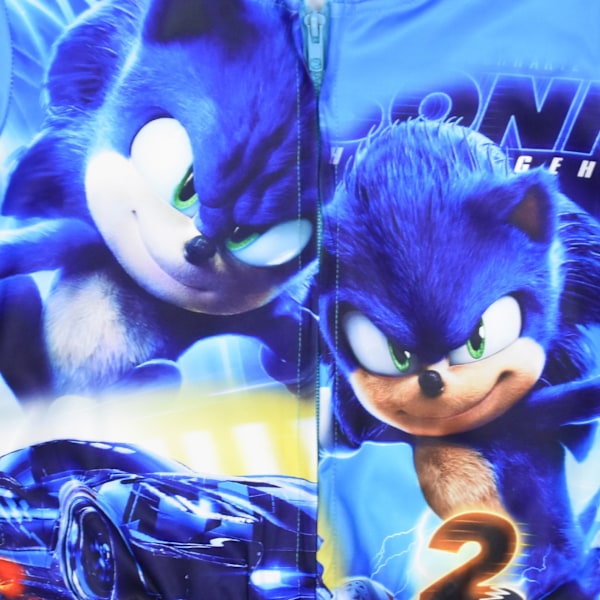 Sonic Tecknad Digitaltryck Jacka med Dragkedja och Huvtröja 120