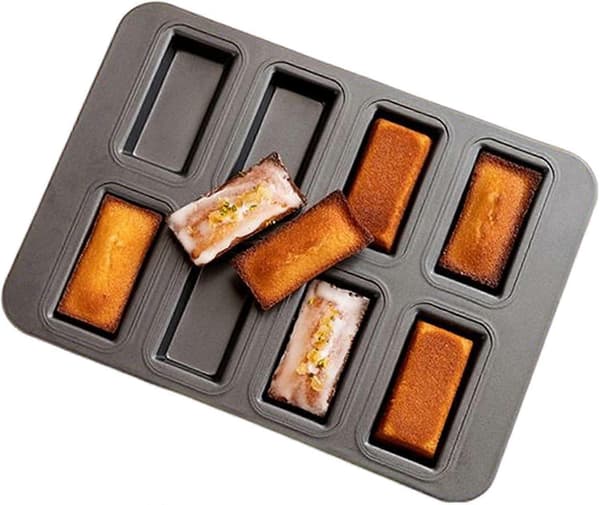 Tiawudi 1 st non-stick mini brödform | Bakform i kolstål | 8 hålrum