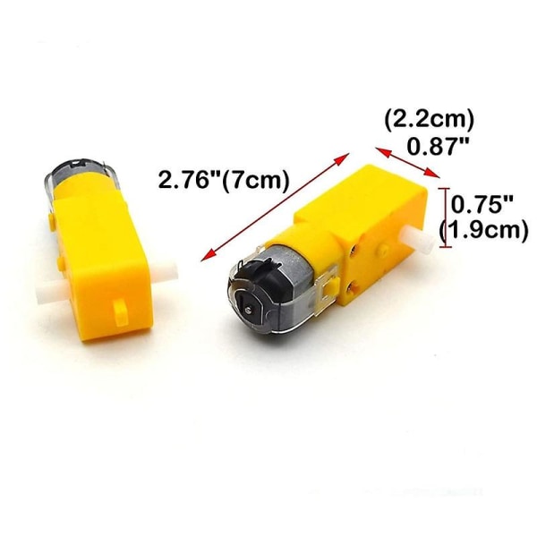 Gearmotor Dobbeltaksel 3-6V TT-motor til Smart Car Robot Pakke med 6 (I Shape) Yellow