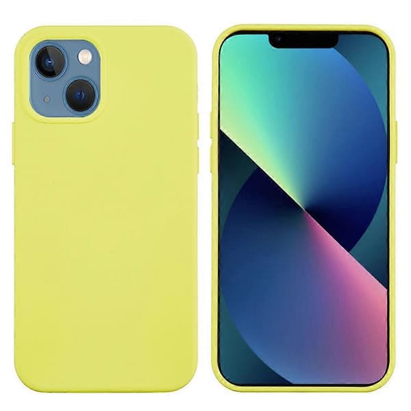 Silikonskal i enfärgad design för iPhone 14 Plus Lemon Yellow