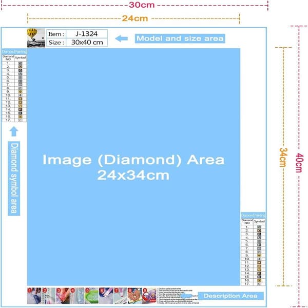 4 stk DIY 5D Diamantmaleri med roser, Punktmaleri