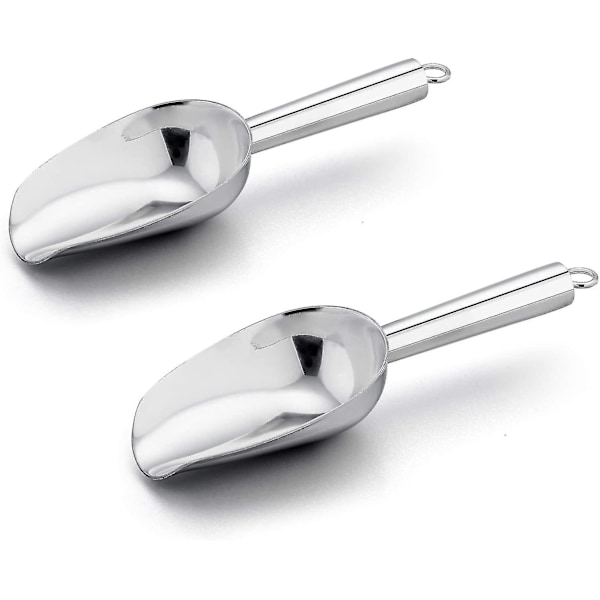 6 Ounce Iskopa Set Av 2, Små Rostfria Skopor För Isbit/godis/mjöl/socker, Metallverktygsskopor För Behållare, Bakning, Kökspentry,