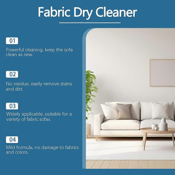 1-3X Stoffsofa-rens - 100 ml, Skånsom flekkfjerner for sofaer, puter og pynteputer, Ingen skylling nødvendig 1pc
