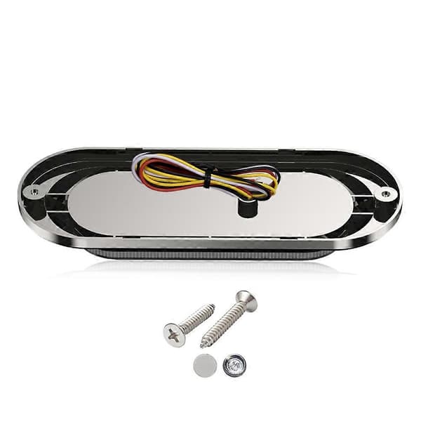 2 STK 6\" Ovale Krom 114 LED Trailerlys Bremselys og Flydende Blinklys med Røget Linse