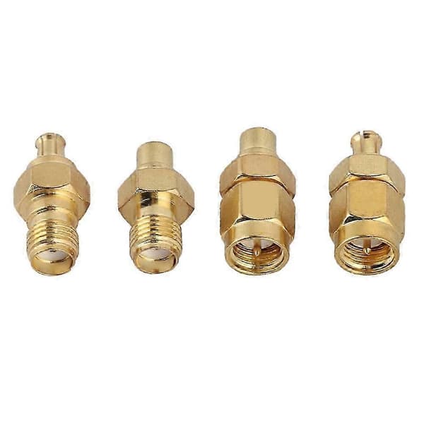 MCX til SMA-adapter 50 ohm impedans 4 stk. forniklet messing til antenneradio