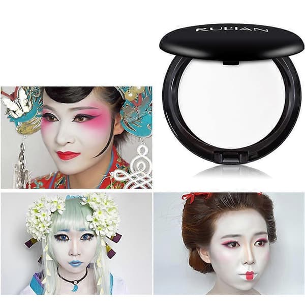 Hvit ansiktskremfoundation / presset pudder festivalmakeup