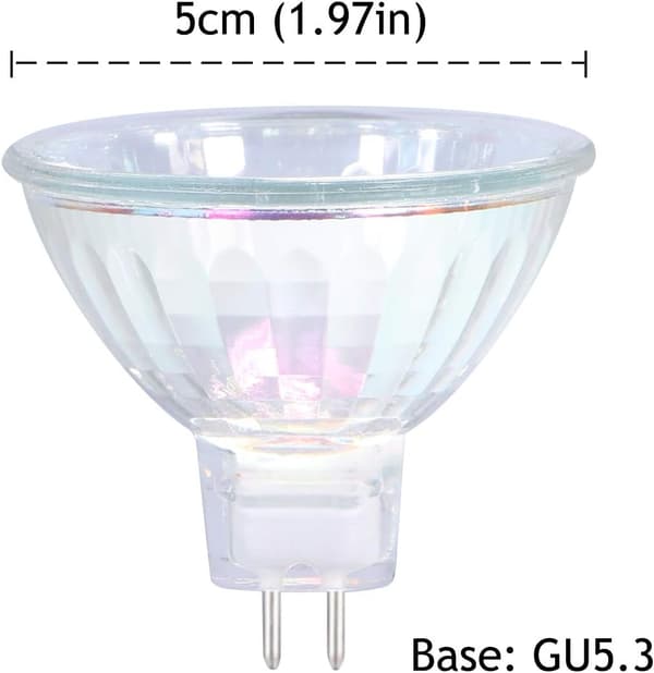 MR16 Halogen Bulbs 35W 12V GU5.3 Spotlights for Ceiling Lighting Dimmable, 36° Beam Angle, 3000K Warm White, 2-Pin Base, 6-Pack