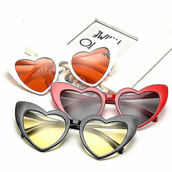 Kvinner elsker hjerteformede solbriller Retro Gradient Color Lens Eye Briller