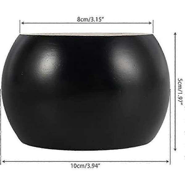 50 mm høje eukalyptus sorte runde bolleformede træmøbelben - 4 stk. til sofa, seng, lænestol og skab White