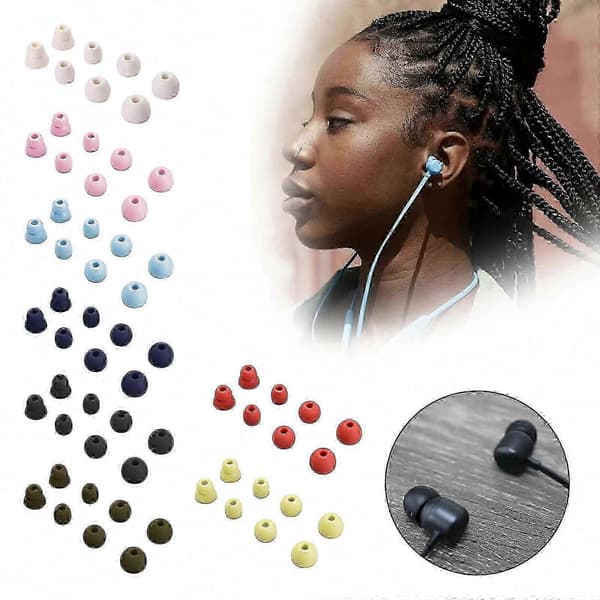8 stk. silikone ørepropper til Beats Flex/X, Bluetooth-kompatible ørepropper, hvidt pulver 2025 Vitality Yellow