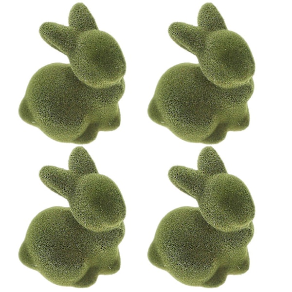 4 kpl Miniatyyrikani koristeita pääsiäisjuhlien koristeluun, mini-parvikani puutarhapatsaat, kanihahmot koti- ja puutarhakoristeluun Green 5.00X4.00X3.00CM