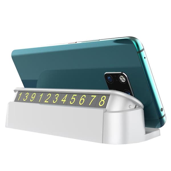 Multifunktionel nummerplade mobiltelefonholder Midlertidig parkeringsnummerplade White