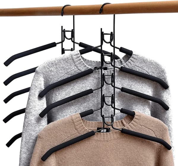 Space-saving hangers, 2-pack, 5-in-1 multifunctional magic metal hanger