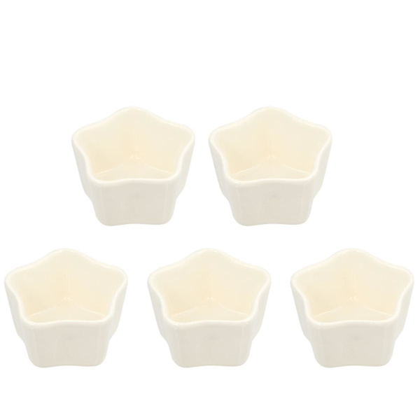 5 stk. Stjerne Pudding Mousse Kop Keramisk Bageform Dessert Bagekop