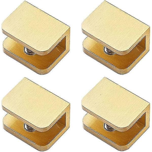 Borefri glasklemme hyldebeslag til 10mm-12mm glas (Guld)