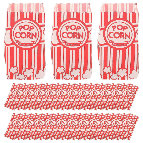 Slinx 100 kpl Paperiset Popcorn Pussit Juhliin Bulkki Popcorn Säiliöt Elokuva-iltakoristeisiin Juhliin