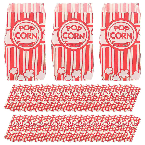 Slinx 100 stk. papirpopcornposer til fest, bulk popcornbeholdere til filmaftenpynt