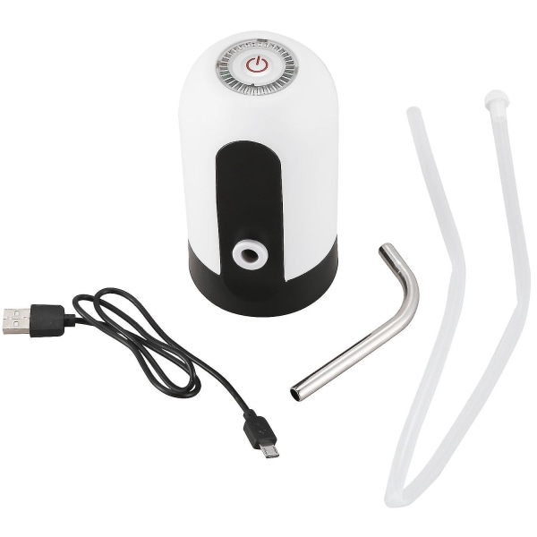 USB laddningsvattenflaskpump - Automatisk elektrisk vattendispenser Black  white