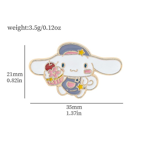 6 kpl Cinnamoroll-rintakuntaneulasetti reppuihin, vaatteisiin, takkeihin, hattuihin, kawaii-sarjakuva, koiran koristelahjat 6Pcs
