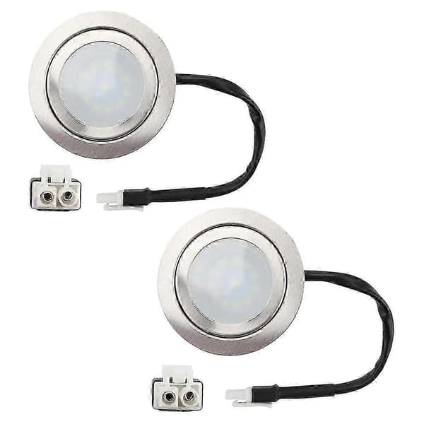 2-pak 12V DC 2W LED-pærer med EL-fatning til emhætte Silver