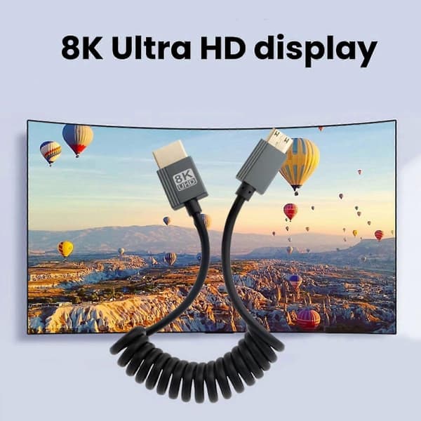 26-27 High Performances 8K HDMI-kompatibelt kabel 0,9M, oprullet han-til-han-interfacekabel til professionelt videoudstyr Right