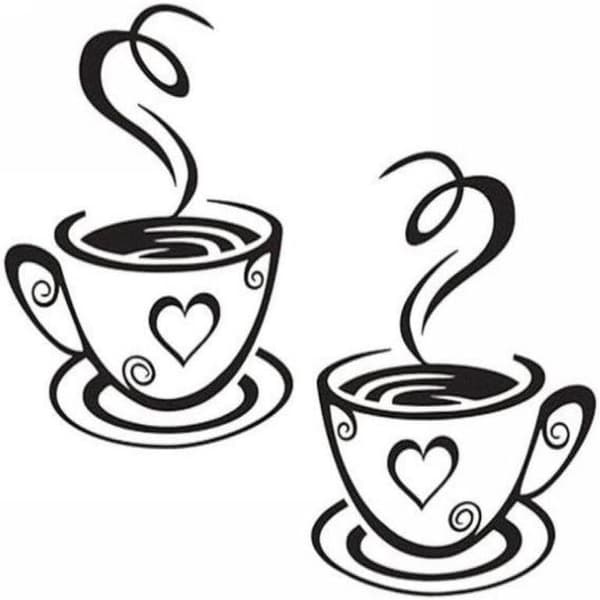 Kaffekopp Design Dekaler Vägg Hem Dekaler Kök Restaurang De