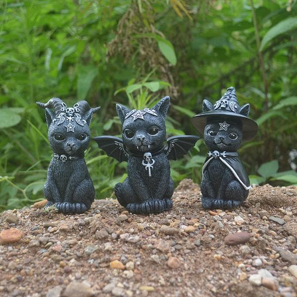 Halloween Mystisk Kat Heks Dukke - Vinger Sort 10cm