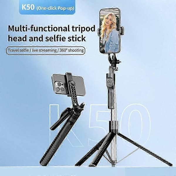 Kahden puhelimen Bluetooth-selfiekeppi Black