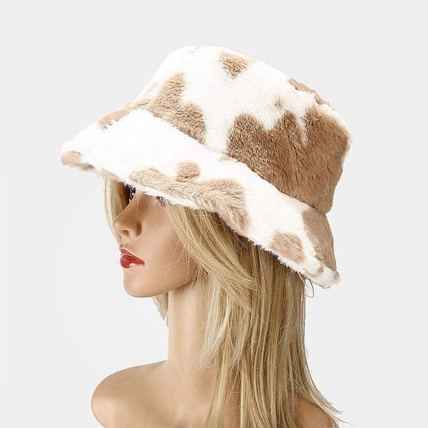 Leopardmönstrad hinkhatt bowlerhatt modehatt hinkhatt vinter varm hinkhatt vinterhatt Brown Medium