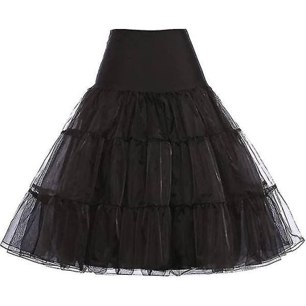 50'er underkjole nederdel Rockabilly kjole Crinoline Tutu underskørter til kvinder - Snngv Black XL